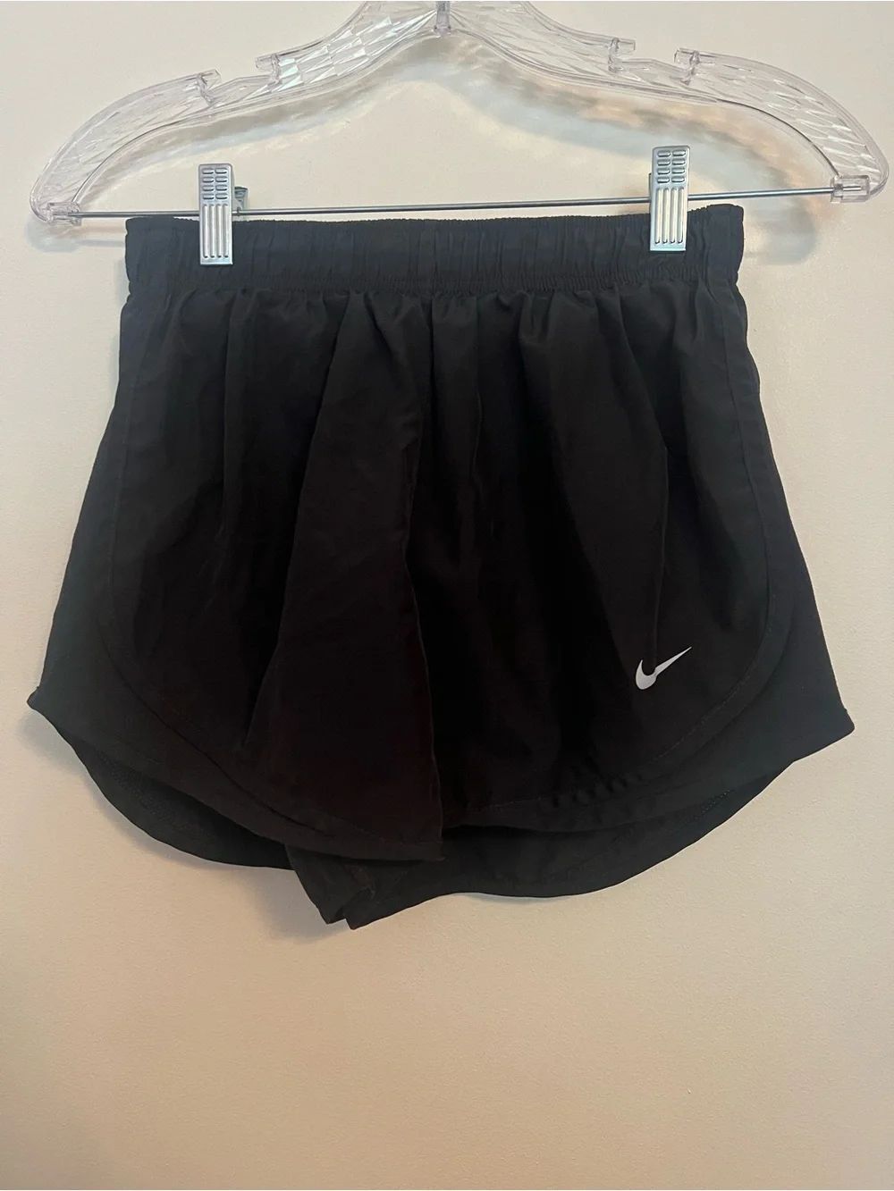 Nike Black Women's Athletic Shorts with White Swoosh